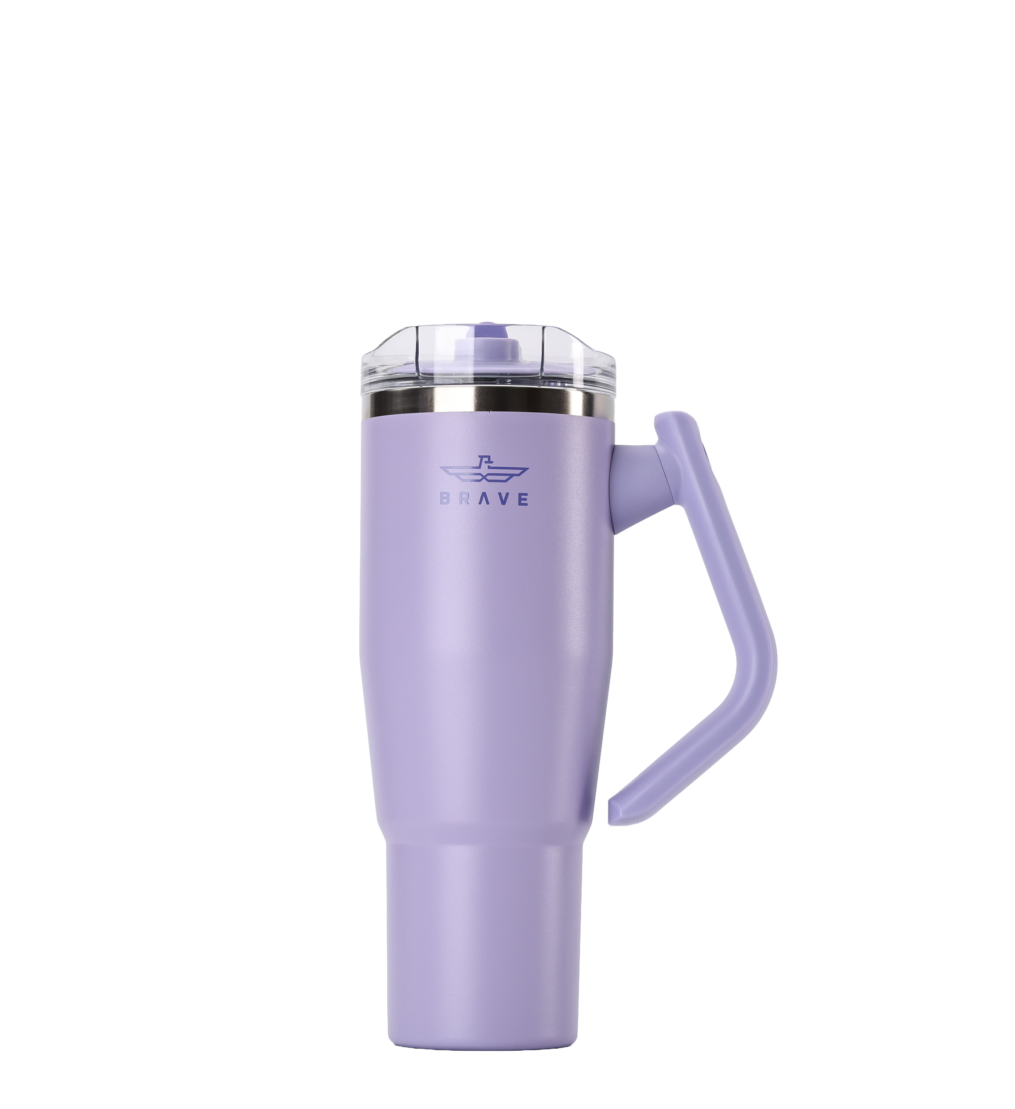 Brave Temp Guard Vacuum Insulated Travel Mug – 180° Rotating Handle, 24H Cold & 12H Hot Retention, Leak-Proof Lid, 1200ml - Lilac