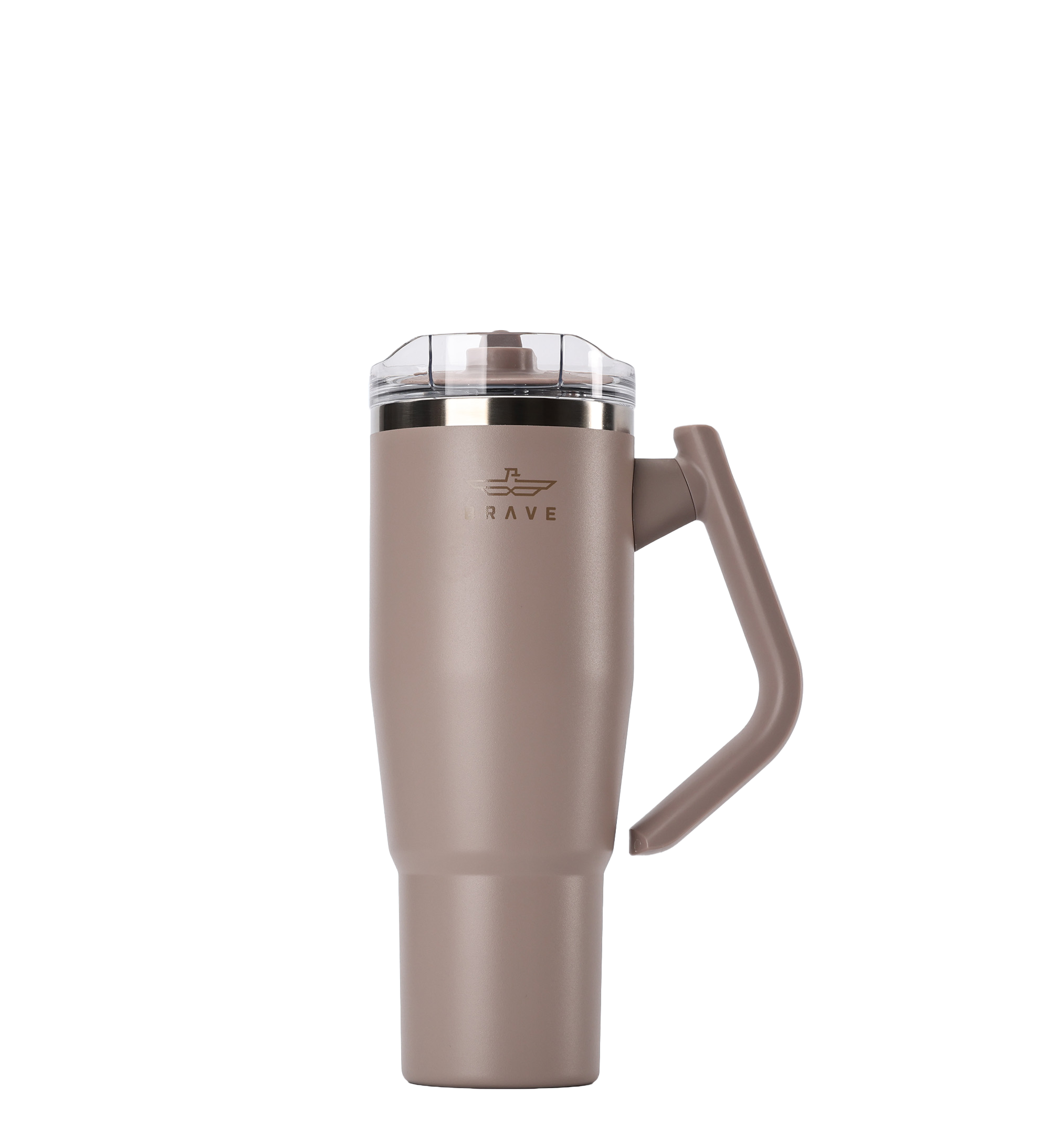 Brave Temp Guard Vacuum Insulated Travel Mug – 180° Rotating Handle, 24H Cold & 12H Hot Retention, Leak-Proof Lid, 1200ml - Dark Coffee
