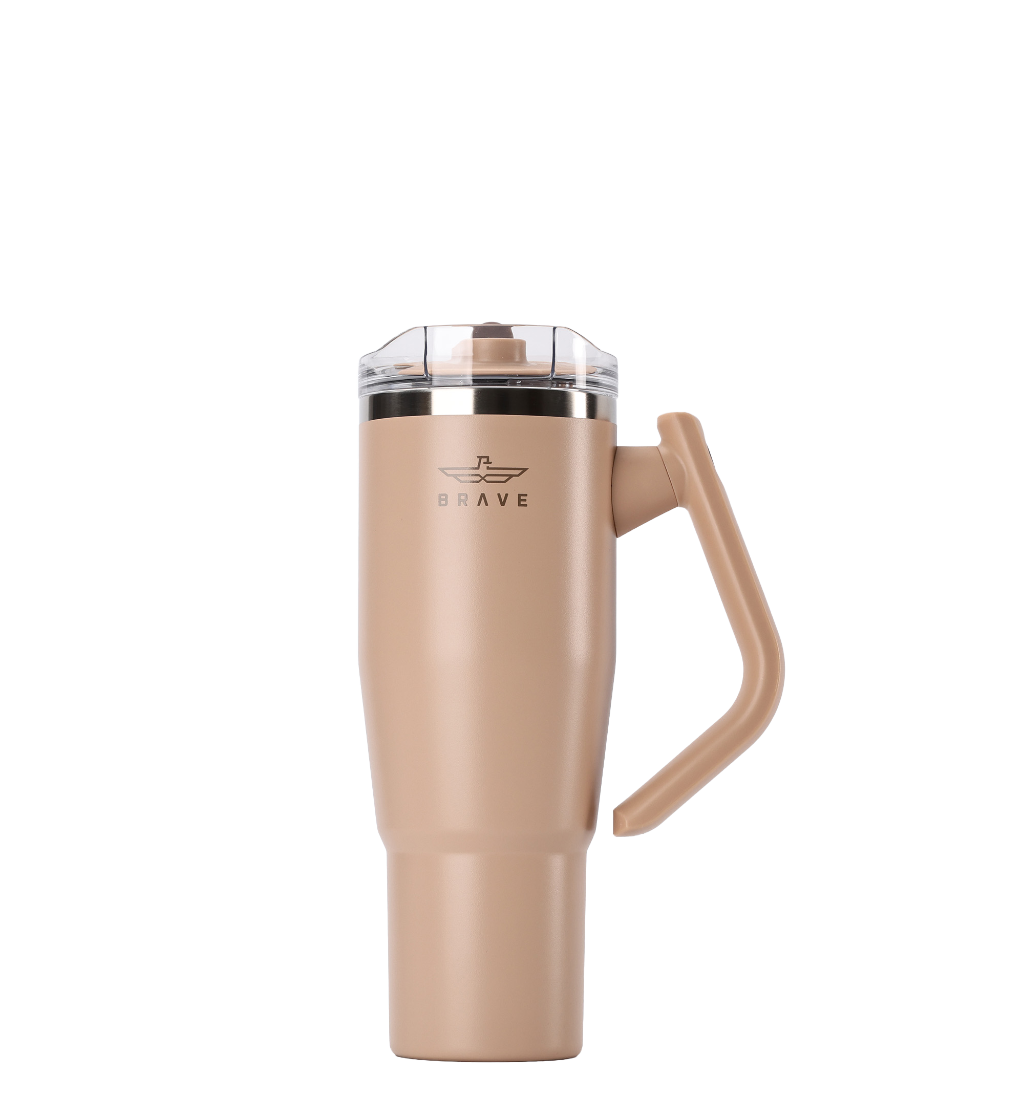 Brave Temp Guard Vacuum Insulated Travel Mug – 180° Rotating Handle, 24H Cold & 12H Hot Retention, Leak-Proof Lid, 1200ml - Brown