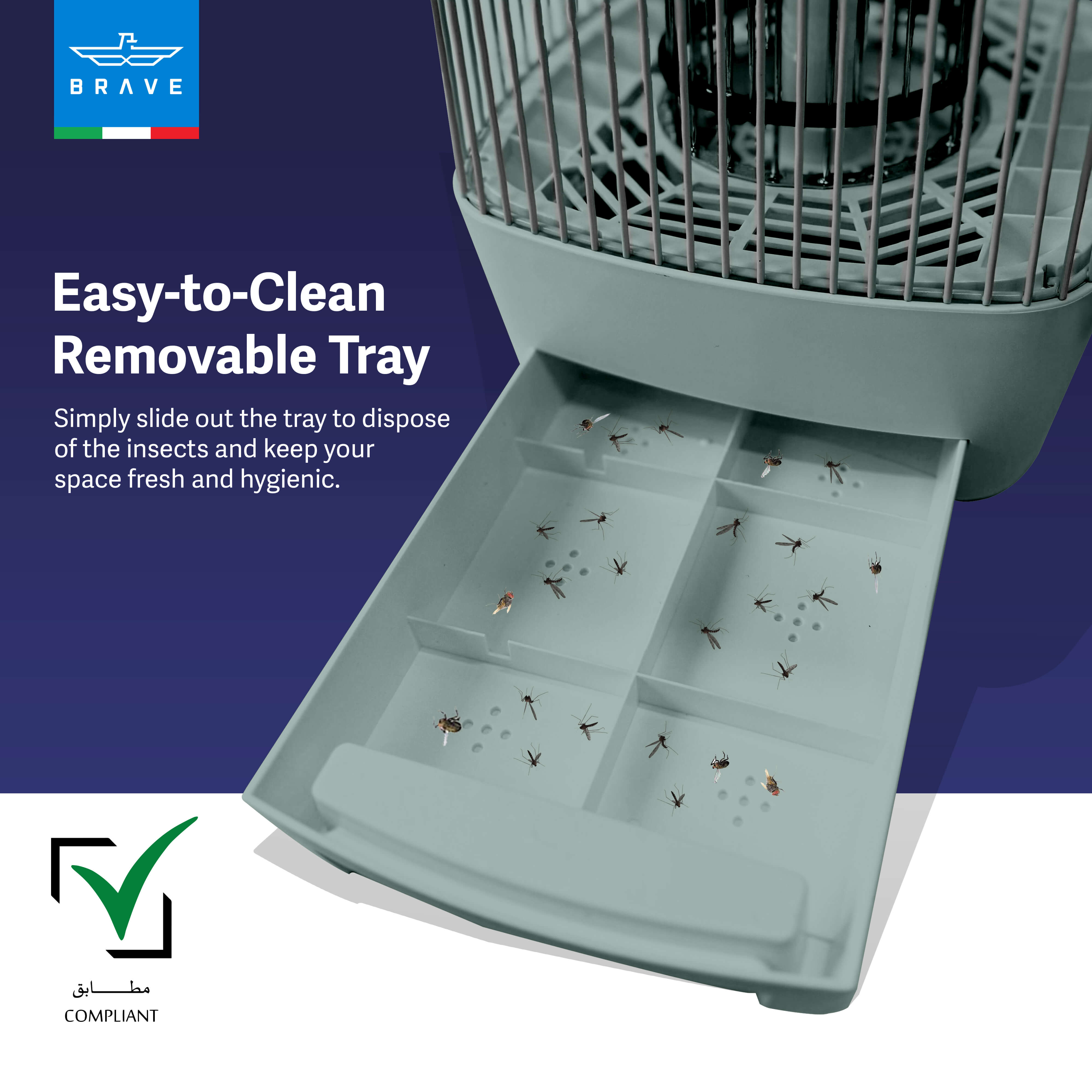 BRAVE Electric Mosquito Killer Bug Zapper with 15W UV Lamp, Powerful Indoor & Outdoor Insect Trap, Quiet, Safe, and Effective for Home, Kitchen, Patio, and Commercial Use - Green