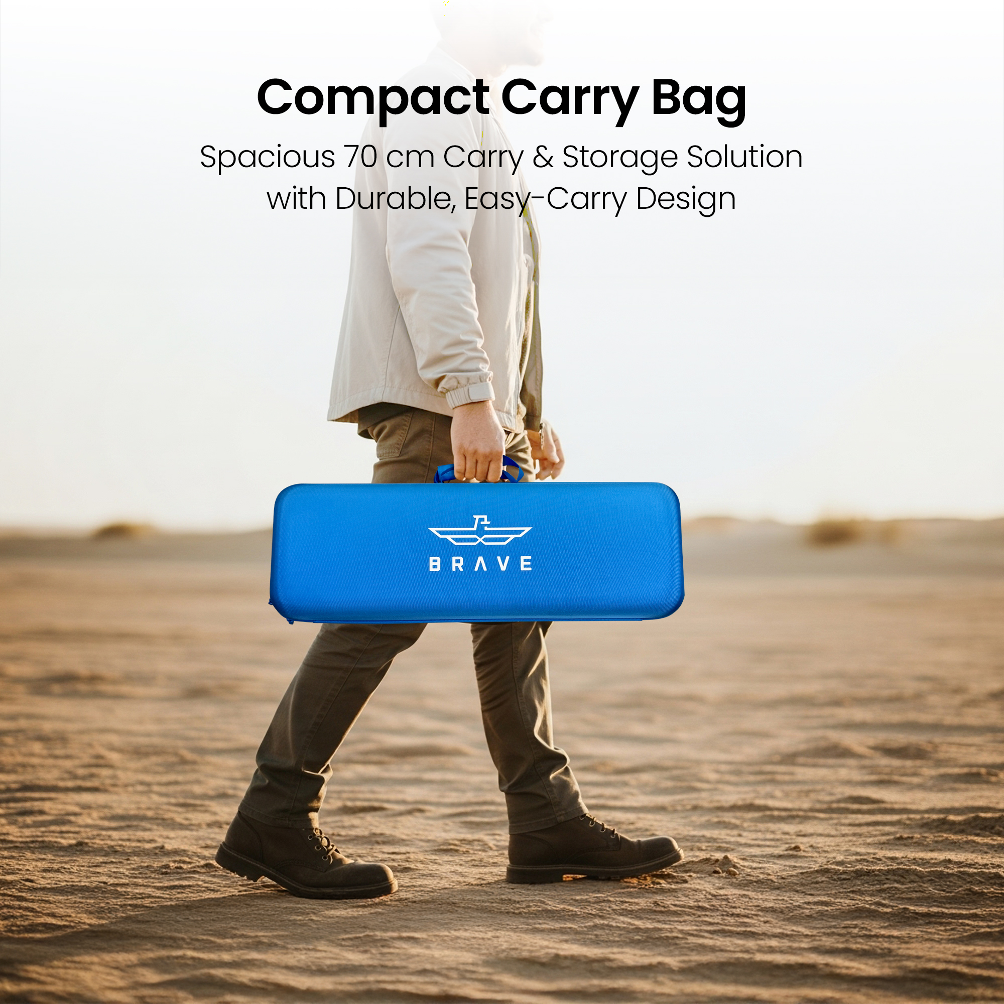 BRAVE BLS-02 BrightForce Pro 80W Portable Camping Light, 8000LM Foldable LED Floodlight with 2.5m Tripod, Battery Clip Power & IP54 Waterproof Lamp