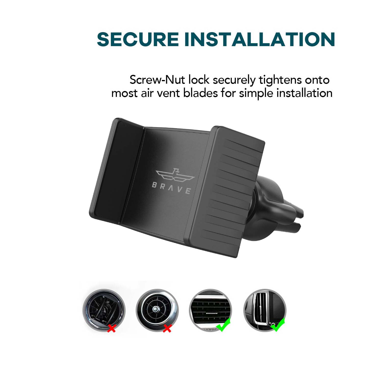 BRAVE Universal Car Mount Air-Vent & Dashboard BHL-47