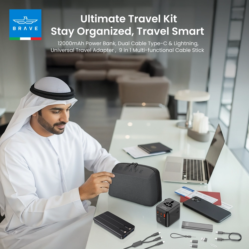 Brave BTK-01 Travel Kit 5 In 1 Pack  - Black