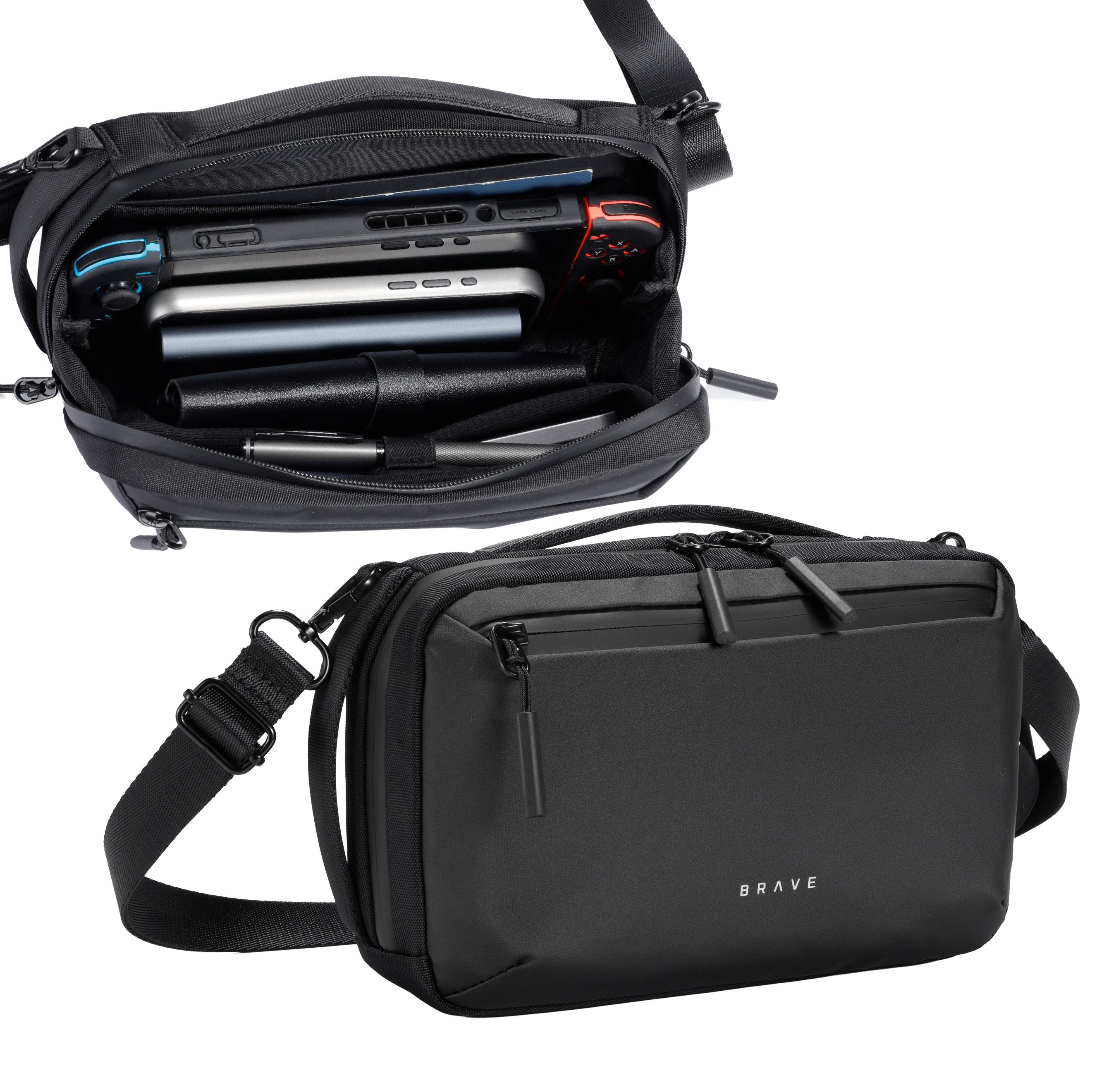 Brave BTP-05 Tech Pouch Organizer Portable Gadget Storage For Travel - Black