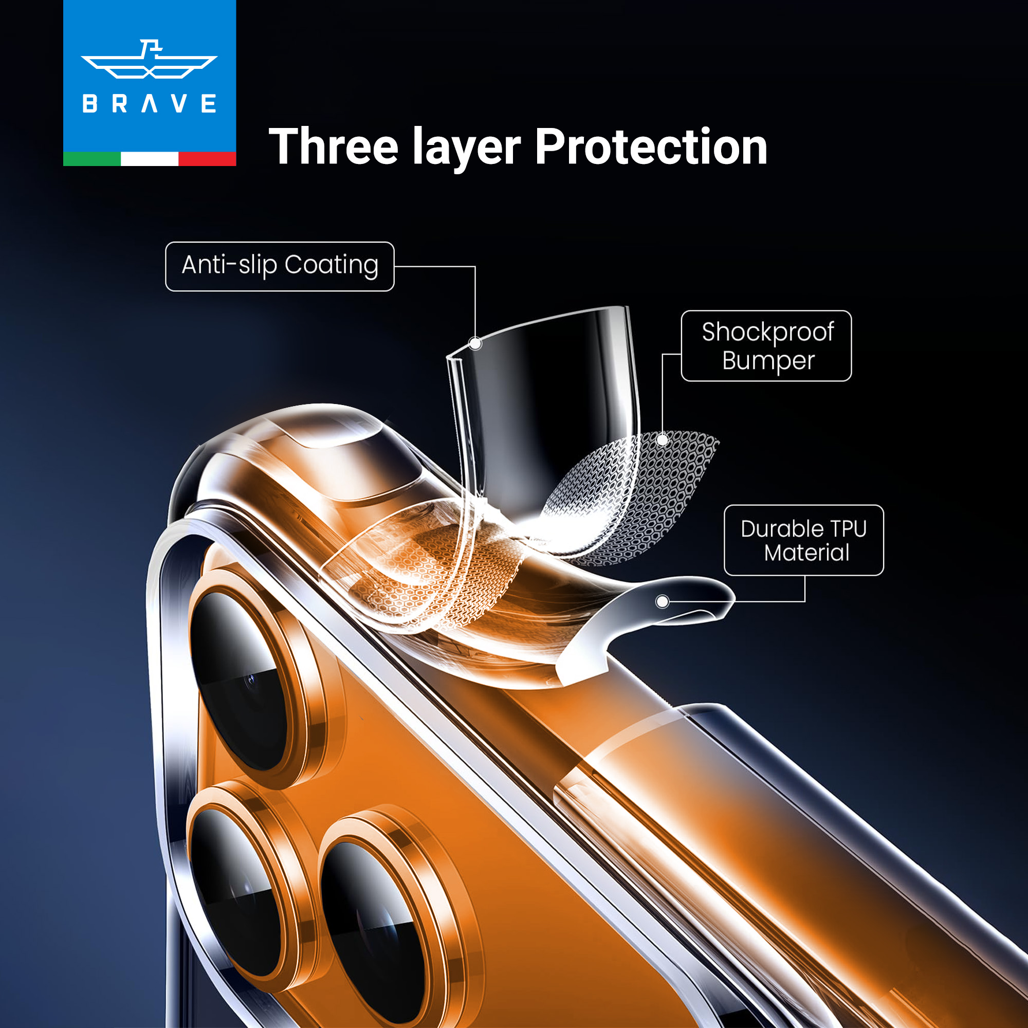 BRAVE Guard iPhone 17 Pro Case MagSafe - Clear