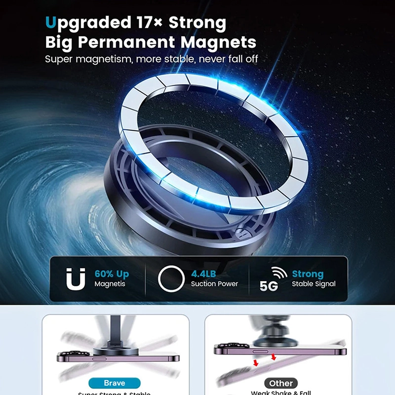 BRAVE BHL-58 Magnetic Cup Holder Phone Mount - Black