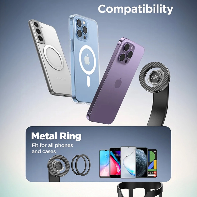 BRAVE BHL-58 Magnetic Cup Holder Phone Mount - Black