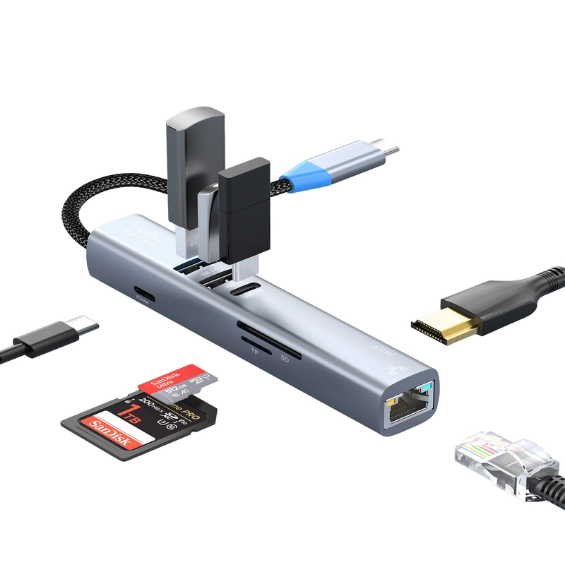 BRAVE BraveLink Series 8-in-1 USB-C Multiport Hub BH-08 - Silver