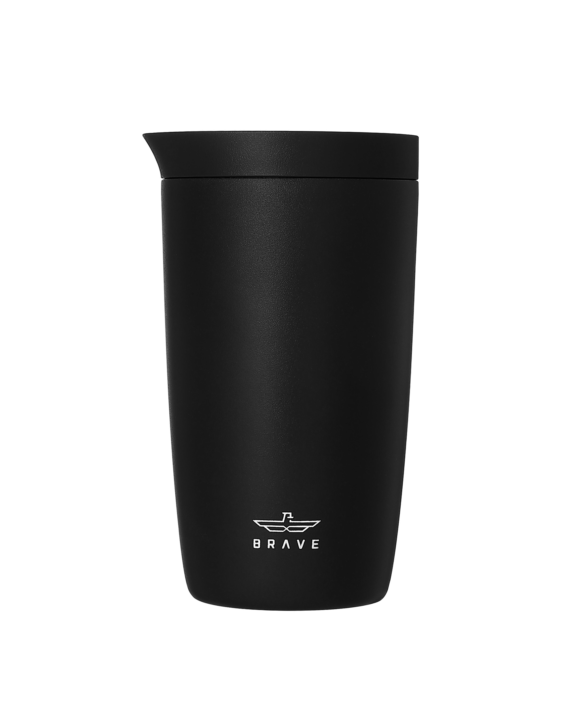 Brave TempGuard Travel Mug 350ml Stainless Steel Insulated Coffee Cup, Leak Proof Push Button Lid, Hot & Cold Tumbler - Black