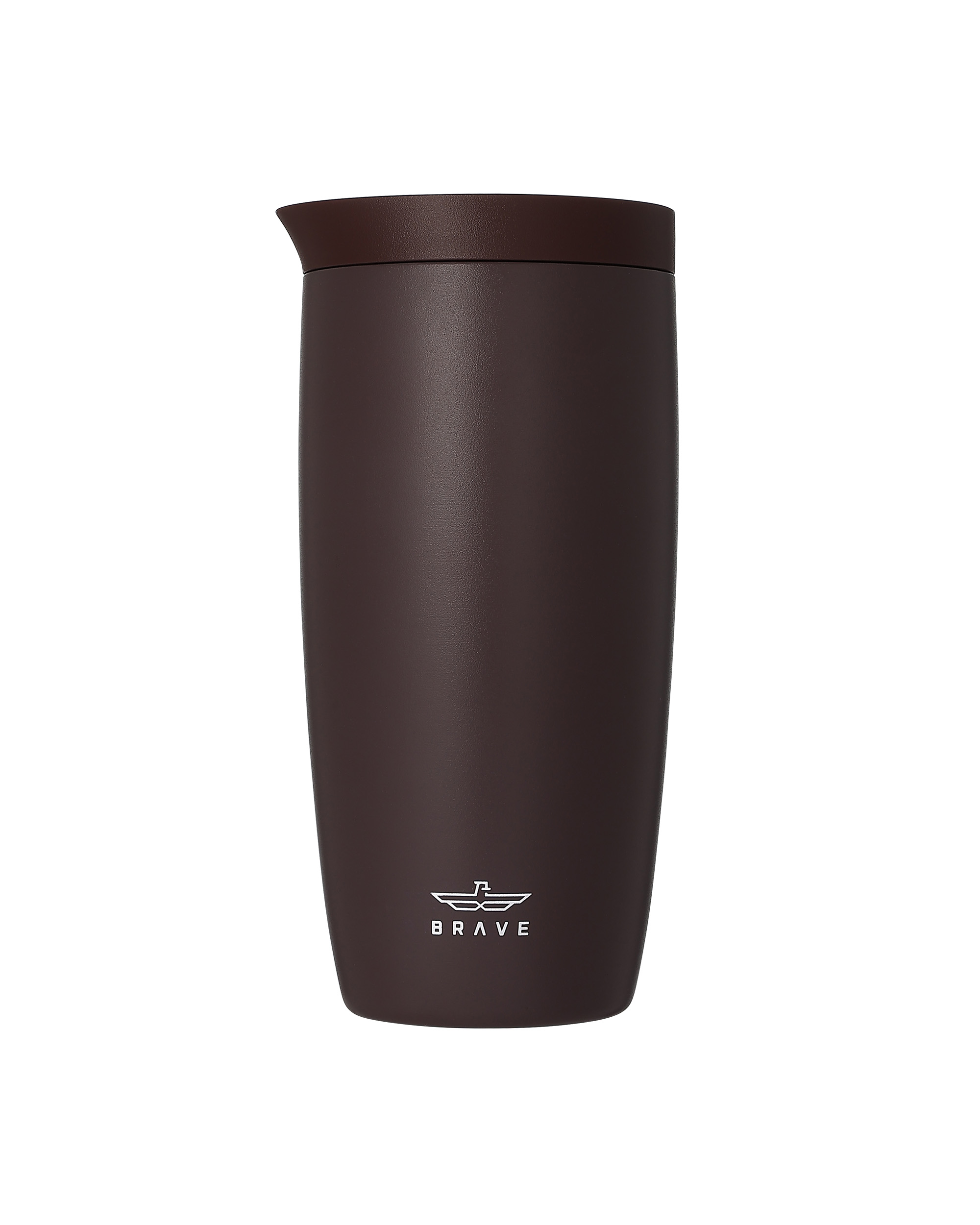 Brave TempGuard Travel Mug 500ml Stainless Steel Insulated Coffee Cup, Leak Proof Push Button Lid, Hot & Cold Tumbler - Brown